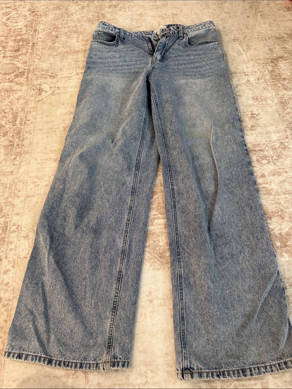Harper Wide-Leg Jeans in Light Blue Denim